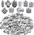 100g (About 70-120pcs) Antique Silver Spacer Beads Mixed Small Tibetan Loose Beads for Bracelet Necklace Jewelry Making,5-12mm...