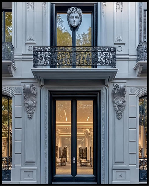 Posterizer 1 pcs-black-and-white photograph of Luxury store front 12-Photography Art-Retro Art-Gift for Women, Fashionistas, Designer Fashion Fans...