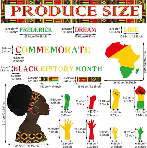 Outus 105 Pieces Black History Month Decorations Black History Month Bulletin Board Decor Cutouts Sets African American Celebration Bulletins for ...
