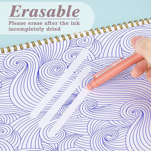 BAYTORY 8Pcs Retractable Erasable Gel Pens, 4 Blue & 4 Black Ink 0.5 mm Fine Point with Cute Eraser, Smooth Write Quick Dry School Office Note Tak...