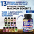 24000mg Mushroom Complex Supplements - Brain, Memory, Energy Production & Immune System - 13in1 Concentrated with Lions Mane Mushroom, Reishi, Tur...
