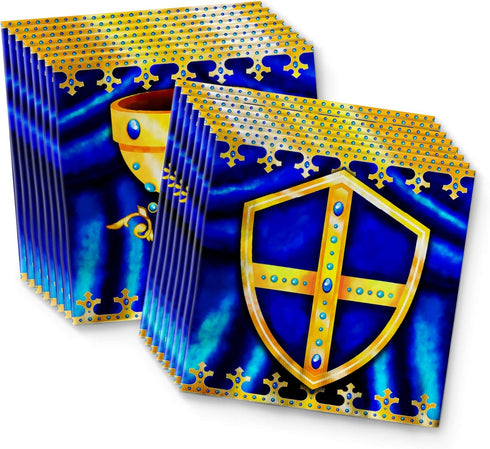 Royal Blue Prince Birthday Party Baby Shower Supplies Set Plates Napkins Cups Tableware Kit for 16...