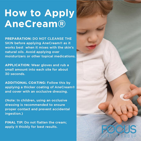Focus Healh- AneCream - Topical lidocaine cream 4% 30 gram tube...