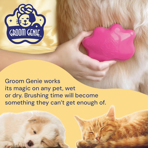 Small 4" Dog Pet Hair Massaging Brush Grooming Tool for Cats Dogs Long or Short Hair Raspberry Pink...