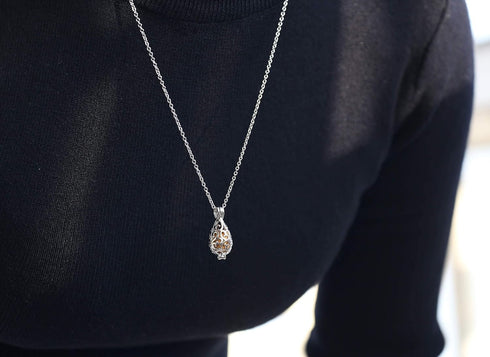 HEDQFM 2 PCS Essential Oil Diffuser Necklace with a Gift Box,Hollow Ball and Teardrop Aromatherapy Pendant Locket Necklace with Adjustable Chain a...