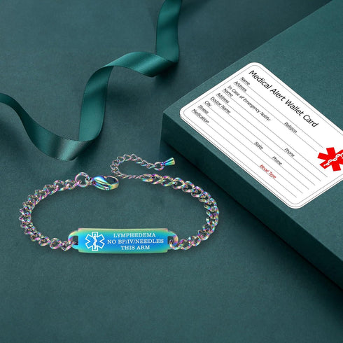 Medical Alert Bracelets for Women Adjustable Personalized Free Engrave Medical ID Bracelets 6.5-8 Inch...