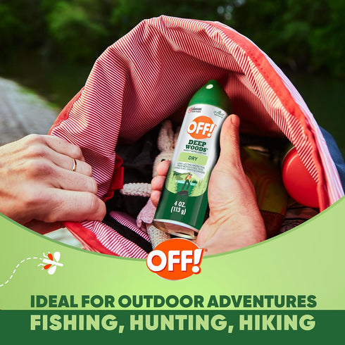 OFF! Deep Woods Insect Repellent Aerosol, Dry, Non-Greasy Formula, Bug Spray with Long Lasting Protection from Mosquitoes, 4 Oz, 2 Count...