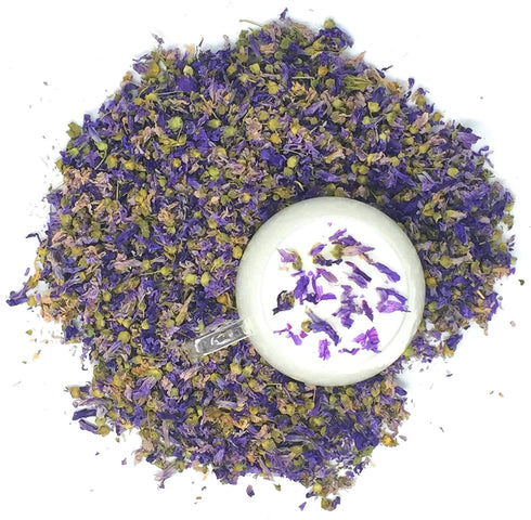 Dried Blue Mallow Flowers - 100% Natual Malva Sylvestris, Net Weight: 0.5oz / 15g - Color-Changing Blue Herbal Tea...