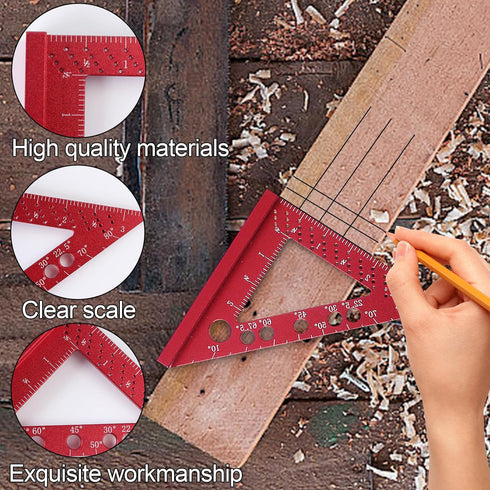Small Carpenter Square, Woodworking Square Small, Small Triangle Square, 90 Degree Small Square Ruler, Woodworking Measuring Tool with Fixed Miter...