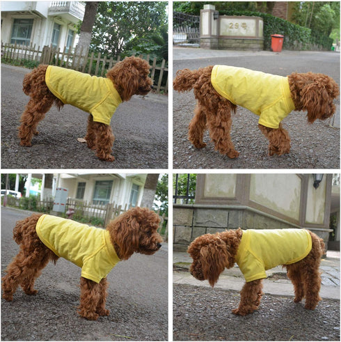 Lovelonglong Pet Clothing Dog Costumes Basic Blank T-Shirt Tee Shirts for Small Dogs Yellow S...
