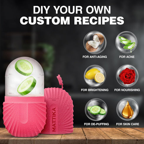 Ice Roller for Face and Eye Glow Naturally and Skincare, Ice Face Roller, Facial Cube, Gua Sha Face Massage, Silicone Ice Mold for Beauty and Skin...