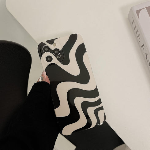 ZIYE Case for iPhone 13 Pro Max Wave Pattern Design Case Camera Lens Protection Soft TPU Shockproof Cute Zebra Print Phone Cover for Women Girls M...