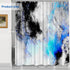 Shrahala Abstract Grey and White Decorative Shower Curtain, Fractal Abstract Blue Black and Grey Designs Shower Curtain for Shower Stall Bathroom ...