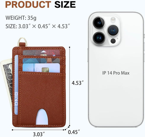FEITH&FELLY Slim Minimalist Front Pocket Wallet RFID Blocking Credit Card Holder for Men & Women...