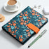 A5 Floral Personal Organiser,PU Leather Binder Notebook Cover,Refillable A5 Journal Folio Portfolio Cover, 6 Ring Binder Organizer with Magnetic B...