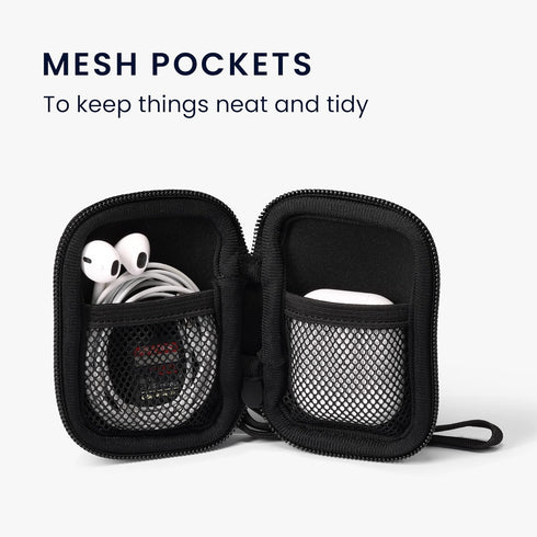 kwmobile Neoprene Case Compatible with in-Ear Headphones - 2.3 x 3.5 inches (6 x 9 cm) Case with Zip - Black...