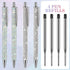 4 Pcs Bling Pen Rhinestone Pen Diamond Pens Metal Ballpoint Pens Bedazzled Pen 4 Pcs 1.0mm Pen Refills for Women Office Birthday Kids Students Gif...