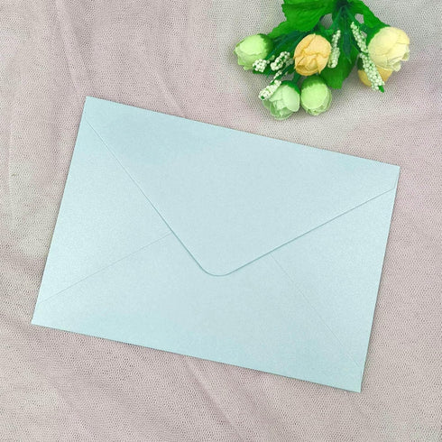 25 PCS Pearl Baby Blue A7 Envelopes,5.35 x 7.7 inches, Perfect for 5x7 Weddings Invitation Cards,Birthday Greeting RSVP Invite,Photos...