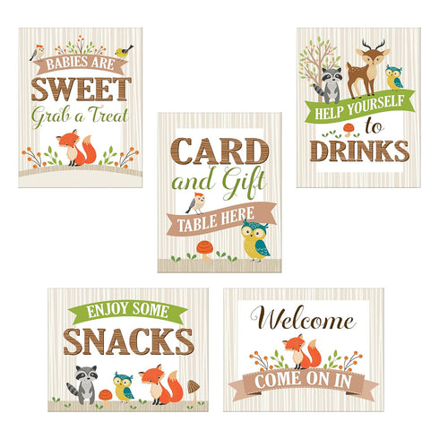 Lillian Rose 5 Piece Woodland Baby Shower Decor Signs...