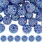 SUNNYCLUE 1 Box 40Pcs Blue 20mm Rhinestone Beads Bulk Pens Beads Round Disco Crystal Pave Loose Spacer Christmas Resin Focal Beads for Beading Pen...