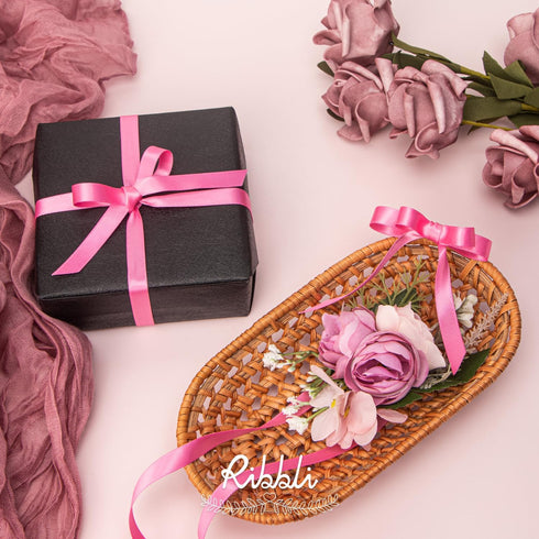 Ribbli 2 Rolls Satin Pink & Hot Pink Craft Ribbon,Total 20 Yards,(Pink 3/8-Inch x 10-Yard, Hot Pink 3/8-Inch x 10-Yard)...