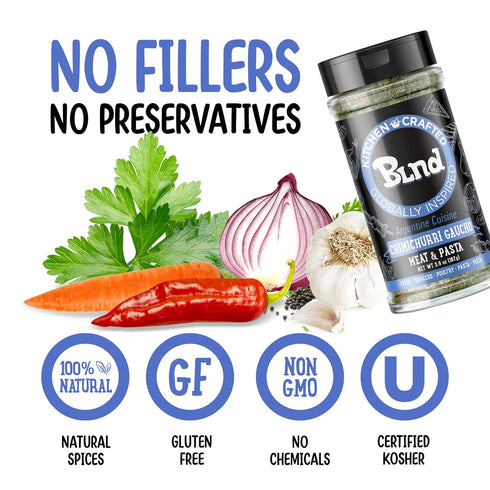 Kitchen Crafted - BLND Chimichurri Seasoning Dry Rub, Argentinian Herbs, Spices & Seasonings, Use As Pizza Seasoning, Steak Seasoning, Poultry Sea...