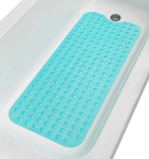 Extra-Long Non-Slip Bathtub & Shower Mat 39”x16” (Smooth/Non-Textured Tubs Only) Safe, Clean, Machine-Washable, Superior Grip&Drainage, Vinyl, Tra...