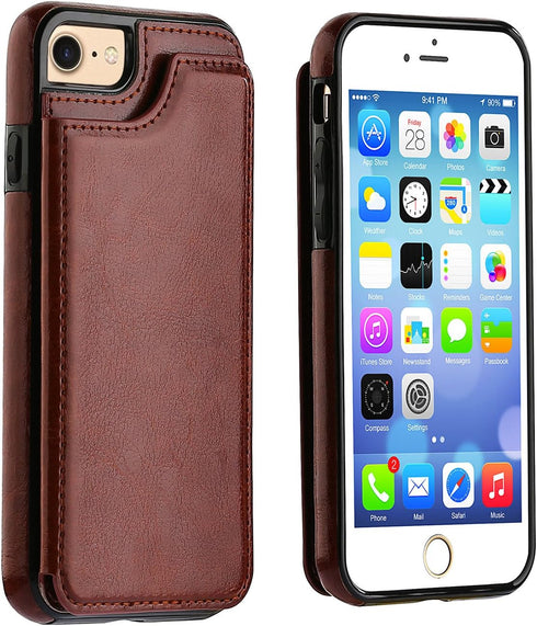 ONETOP for iPhone SE(2022) iPhone SE(2020) iPhone 7/8 Wallet Case with Card Holder, Premium PU Leather Kickstand Card Slots, Double Magnetic Clasp...