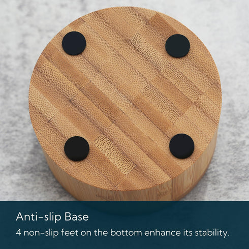 KITCHENDAO Bamboo Salt Cellar Bowl Box?Elegant Kitchen Salt Container Holder with Swivel Magnetic Lid to Store Pepper Spice Bath Salt Sea Salt Her...