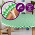 Sorfey Round Tablecloth -Fitted with Elastic, Vinyl with Flannel Back, Fits for Table 30 Inches Round,Water Proof, Easy to Clean, Checked Green De...