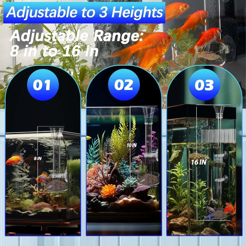 Fish Feeding Tube Aquarium Plant Holder Kit?Fish Feeder for Aquarium?Plant Holder for Fish Tank?Removable Adjusted Length Shrimp Feeding Dish?Plan...