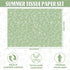 100 Sheets Sage Green Wildflowers Tissue Paper Green White Floral Printed Tissue Paper Botanical Decorative Tissue Paper for Green Boho Themed Bab...