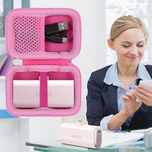 khanka Hard Travel Case Replacement with Anker 621 Nano Power Bank,5,000mAh Portable Charger,Case Only (Pink)......