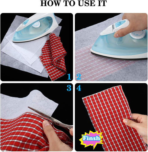 3 Pieces Fusible Interfacing Non-Woven Lightweight Polyester Interfacing (White, 20 Inch x 3 Yards)...