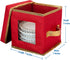 Simplify Holiday Saucer Plate Dinnerware Storage Box | 7.3 Inch | Christmas China | 12 Felt Dividers | Tableware Setting | Red...