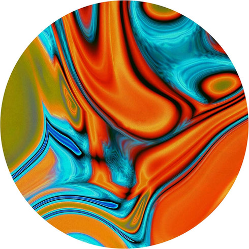 Vivid Modern Southwest Hipster Abstract Turquoise Orange Swirls Mouse Pad 8.7 x 8.7 Inches,Non-Slip Rubber Base Mousepads for Home Office Dorm Des...