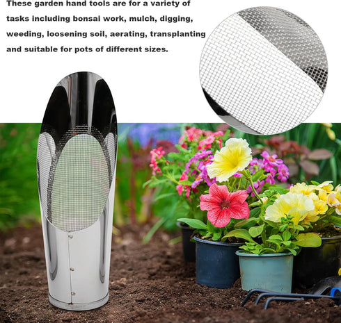 3Pcs Bonsai Soil Scoops Garden Shovels Garden Tool Bucket Shovel 3 Sizes Soil Scoops Soil Metal Spade Shovel Succulent Planting Potting Cup for Ho...