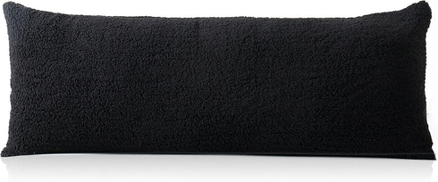 Reafort Ultra Soft Sherpa Body Pillow Cover/Case with Zipper Closure 21"x54" (21"x54" Body Pillow Cover, Black)...