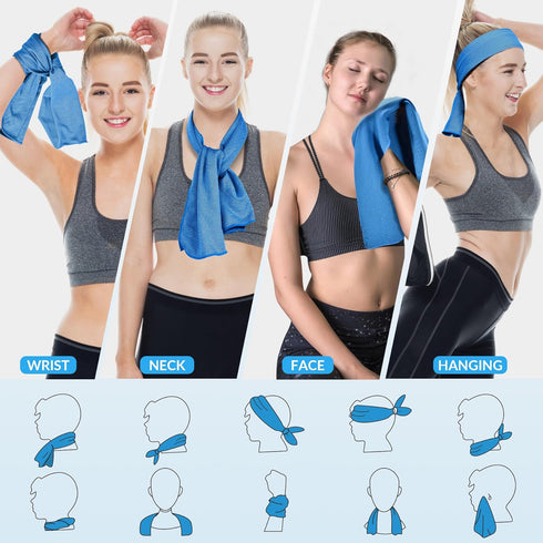 U-pick Cooling Towels for Hot Weather, Soft Instant Cold Breathable Towel, Chilly Rags for Neck, Sweat Towels for Gym, Yoga, Golf, Tennis, Workout...