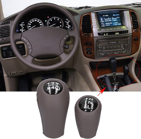 Gear Shift Knob, 5 Speed Manual Gear Shift Knob Lever Fit for 4Runner/Hilux/Land Cruiser Prado 33504-20120-C0(Brown)...