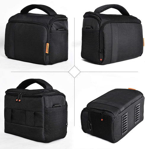 FOSOTO Waterproof (with Rain Cover) Shoulder Camera Case Bag Compatible for Nikon D5600 D750 D3300 Canon Rebel SL2 T7i EOS 80D 60D Sony A77II a68 ...