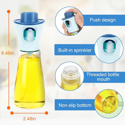 Olive Oil Sprayer for Cooking, 2 Pack 200ml Glass Olive Oil Sprayer Mister, Cooking Oil Sprayer, Oil Spray Bottle, canola Oil Sprayer, air Fryer f...
