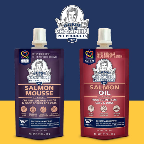 Ernie Els Premium Salmon Mousse Topper for Cat Food - Omega-Rich, Grain-Free Cat Treat (Pack of 2)...