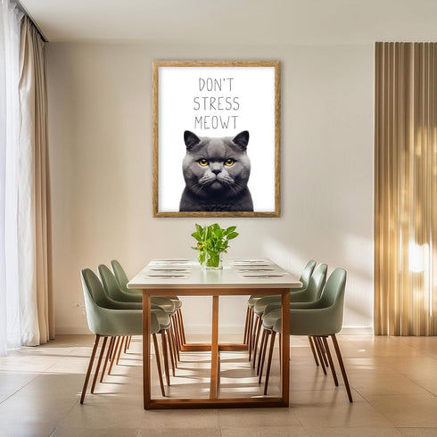 Posterizer 1 pcs-Don’t Stress Meowt-Funny Art for cat lovers-Comedy Art-Art for Animal Lovers-Decor for Home & Office- UNFRAMED Wall Art...