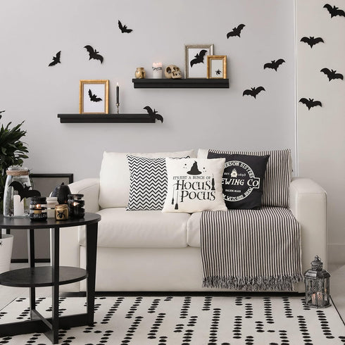 Glaring Halloween Decor Pillow Covers 18x18 Set of 4 Halloween Decorations Hocus Pocus Farmhouse Saying Outdoor Fall Pillows Decorative Throw Cush...