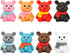 8Pcs Mini Resin Teddy Bear Figurines Cute Scarf Bears Desktop Ornaments Car Interior Decoration Garden FigurinesTiny Bear Statues Animals Sculptur...