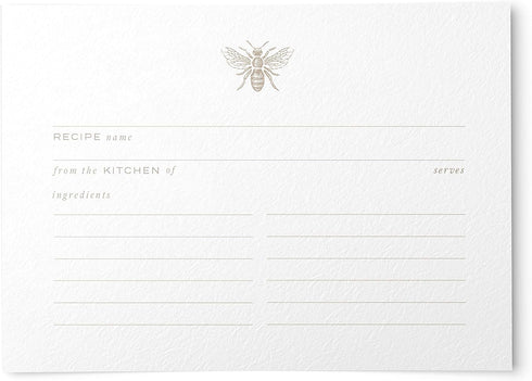Gold Bee Recipe Cards from Dashleigh, 48 Cards, 4x6 inches, Water-Resistant and Double-Sided (Bee Recipe Cards)...