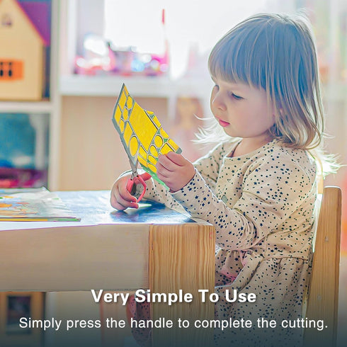 5 Inch Mini Loop Scissors for kids, Adaptive Design, Easy-Open Squeeze Handles (Red (1Pcs))...