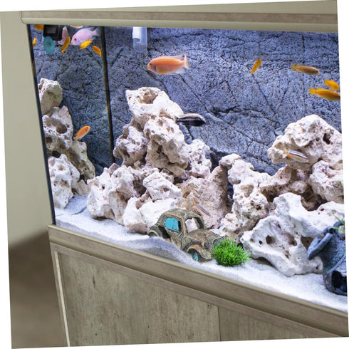 Car Wreck Decoration Underwater Imitation Car Fish Tank Ornament Car Aquarium Ornament Fish Tank Wreck Car Aquarium Decorations Reptile Cave Hut S...
