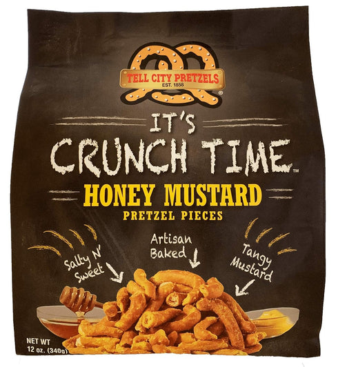 Tell City Honey Mustard Flavored Pretzel Pieces - Homestyle Crunchy Hard Pretzels - Honey Mustard, 12 oz...